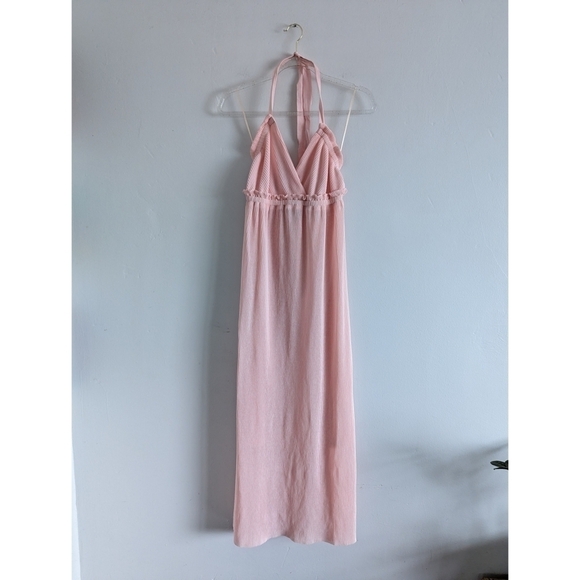 NWT Urban Outfitters Lush Ballet Pink Pleated Midi Dress Size Medium - Picture 1 of 5